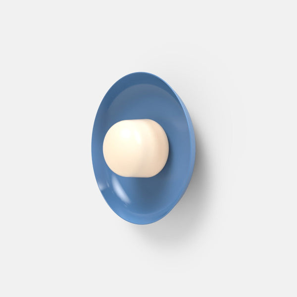 Hoist Sconce - Medium Shade - RBW Lighting - Blue Gloss - Large Glass Diffuser - 2700K (warm white) - HORNE