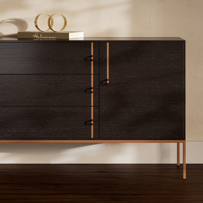 Holly Buffet - Urbia Dressers - Charcoal - Brass - HORNE