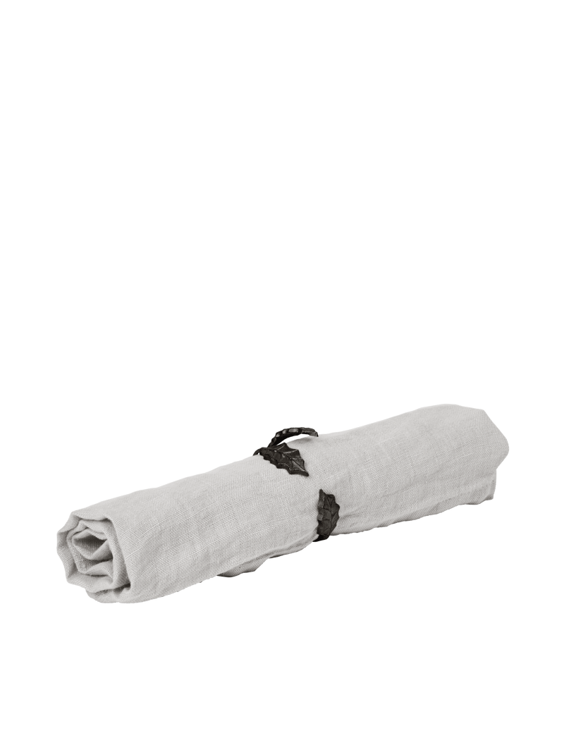 Holly Leaf Napkin Rings - Set of 4 - Ferm Living Kitchen Tools - Black Brass - HORNE