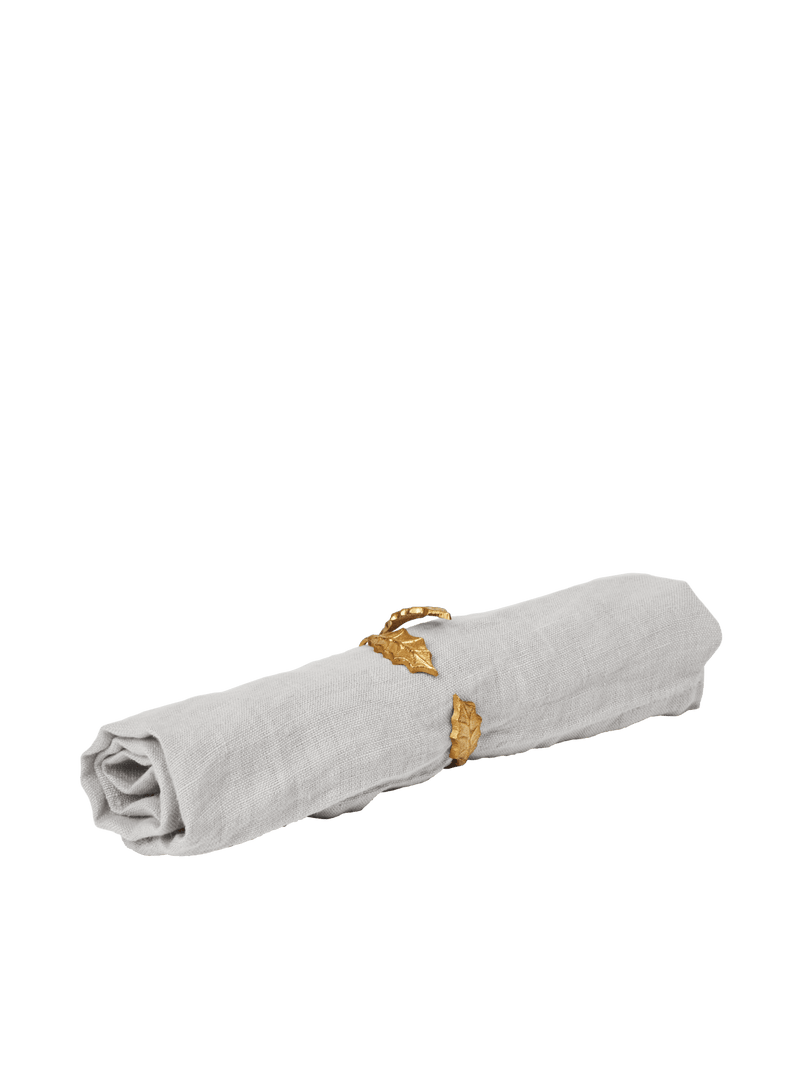 Holly Leaf Napkin Rings - Set of 4 - Ferm Living Kitchen Tools - Black Brass - HORNE