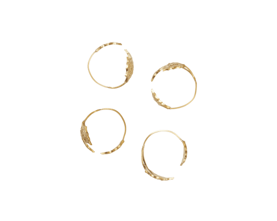 Holly Leaf Napkin Rings - Set of 4 - Ferm Living Kitchen Tools - Brass - HORNE