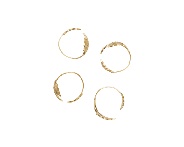 Holly Leaf Napkin Rings - Set of 4 - Ferm Living Kitchen Tools - Brass - HORNE