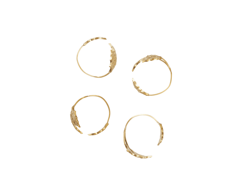 Holly Leaf Napkin Rings - Set of 4 - Ferm Living Kitchen Tools - Black Brass - HORNE