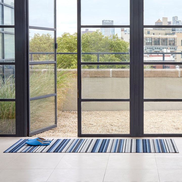 Horizon Stripe Shag Rug lifestyle