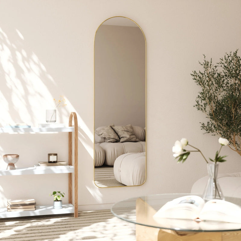 Hubba Arched Leaning & Wall Mirror - Umbra Mirrors - Brass - HORNE