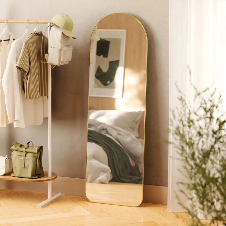 Hubba Arched Leaning & Wall Mirror - Umbra Mirrors - Metallic-Titanium - HORNE