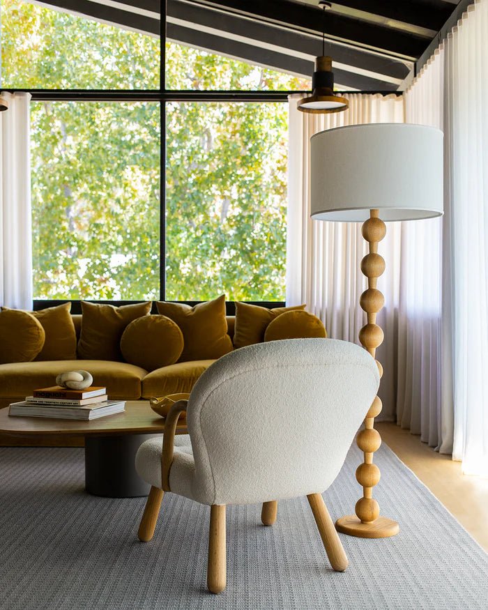 Hugo Barbell Floor Lamp - Lostine - Floor Lamps - Natural - Black - HORNE