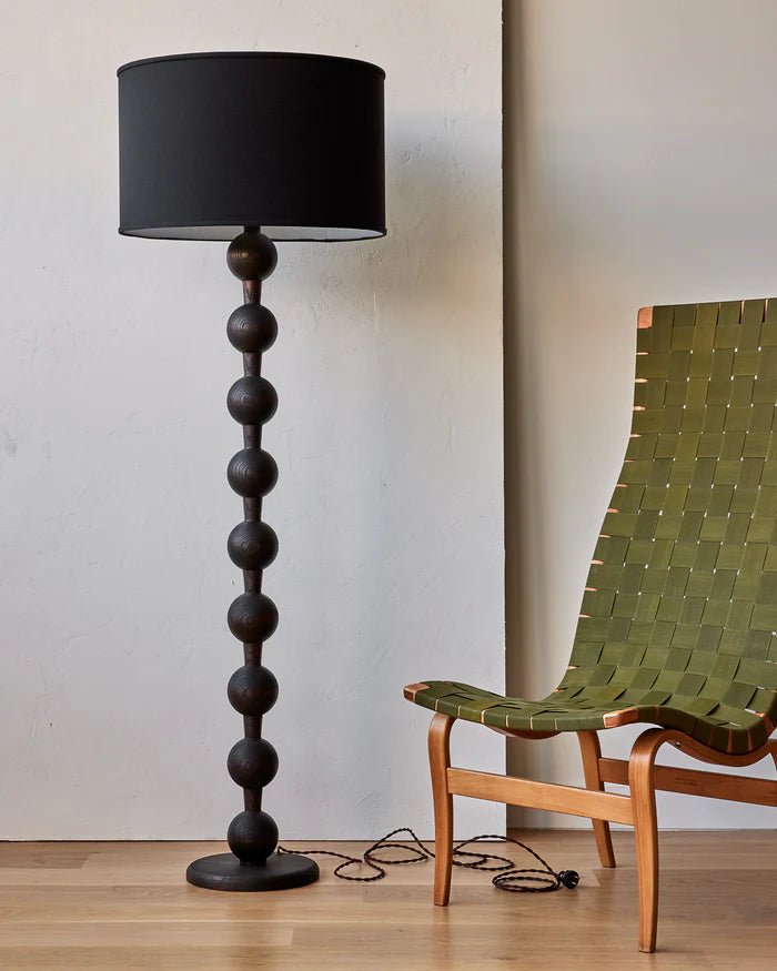 Hugo Barbell Floor Lamp - Lostine - Floor Lamps - Natural - Black - HORNE