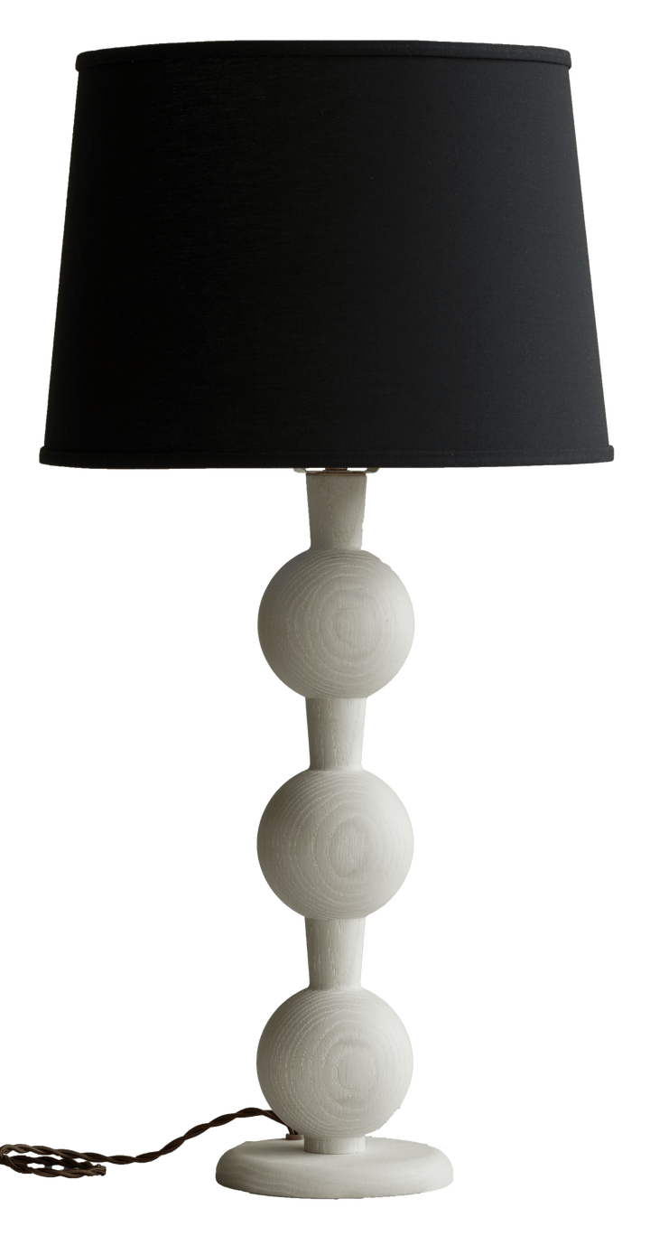 Hugo Barbell Table Lamp - Lostine - Lamps - White Wash - Black - HORNE