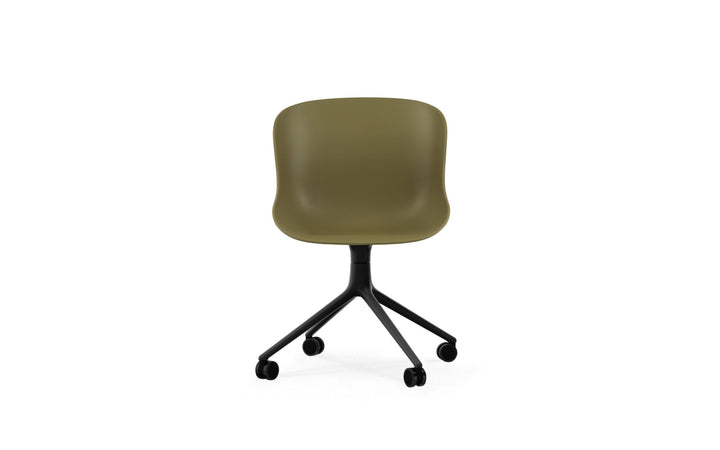 Hyg Chair Swivel 4W - Normann Copenhagen Swivel Chairs - Hyg Chair Swivel 4W Black Alu - Olive - HORNE