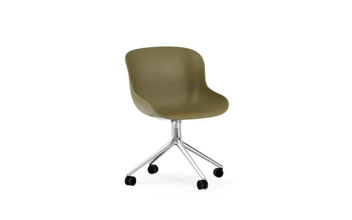 Hyg Chair Swivel 4W - Normann Copenhagen Swivel Chairs - Hyg Chair Swivel 4W Alu - Olive - HORNE