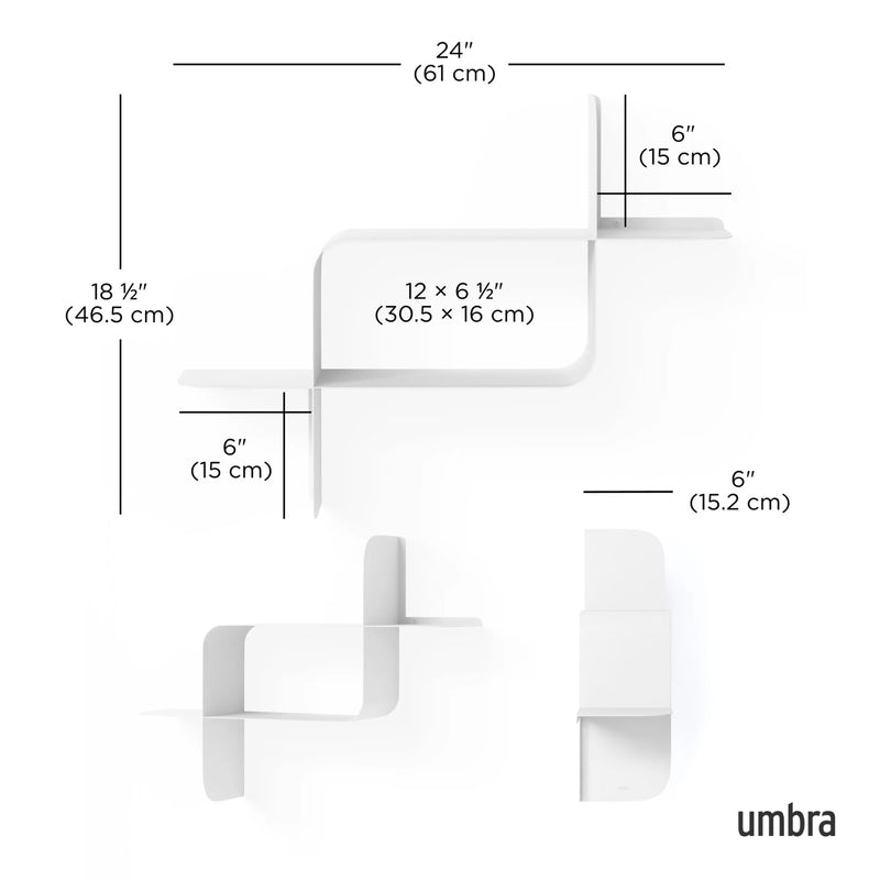 Montage Metal Wall Shelves - Set of 2