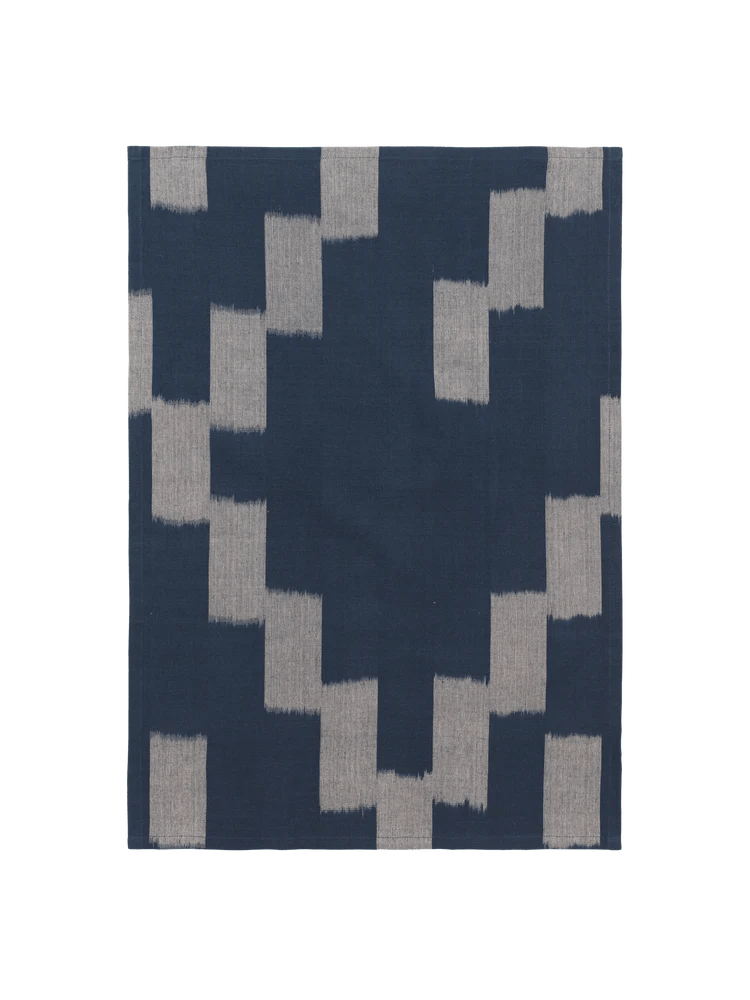 Ikat Tea Towel - Ferm Living Kitchen & Dining - Ink Blue/Off - White - HORNE