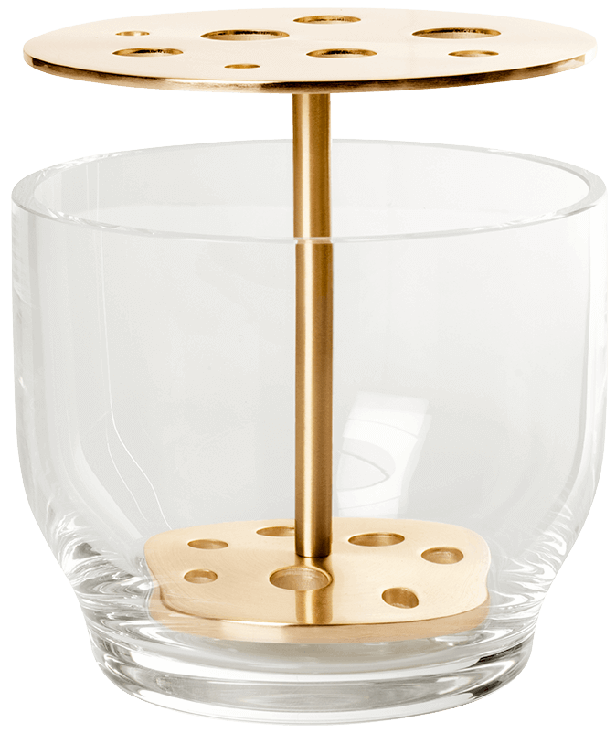 Ikebana Vase - Fritz Hansen Vases - Large - Plated Brass - HORNE