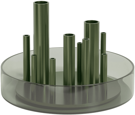 Ikeru Vase - Fritz Hansen Vases - Low - Forest Green - HORNE