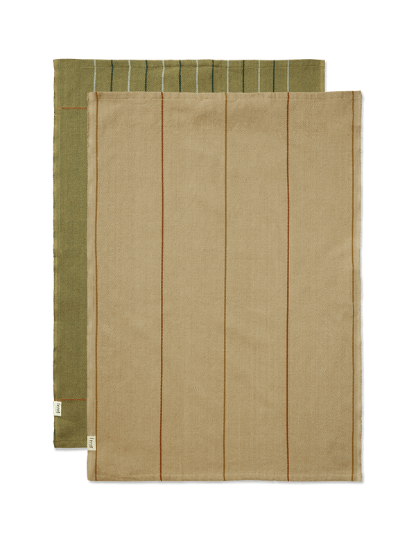 Ito Tea Towel - Set of 2 - Ferm Living - Kitchen + Table Linens - Seaweed - HORNE