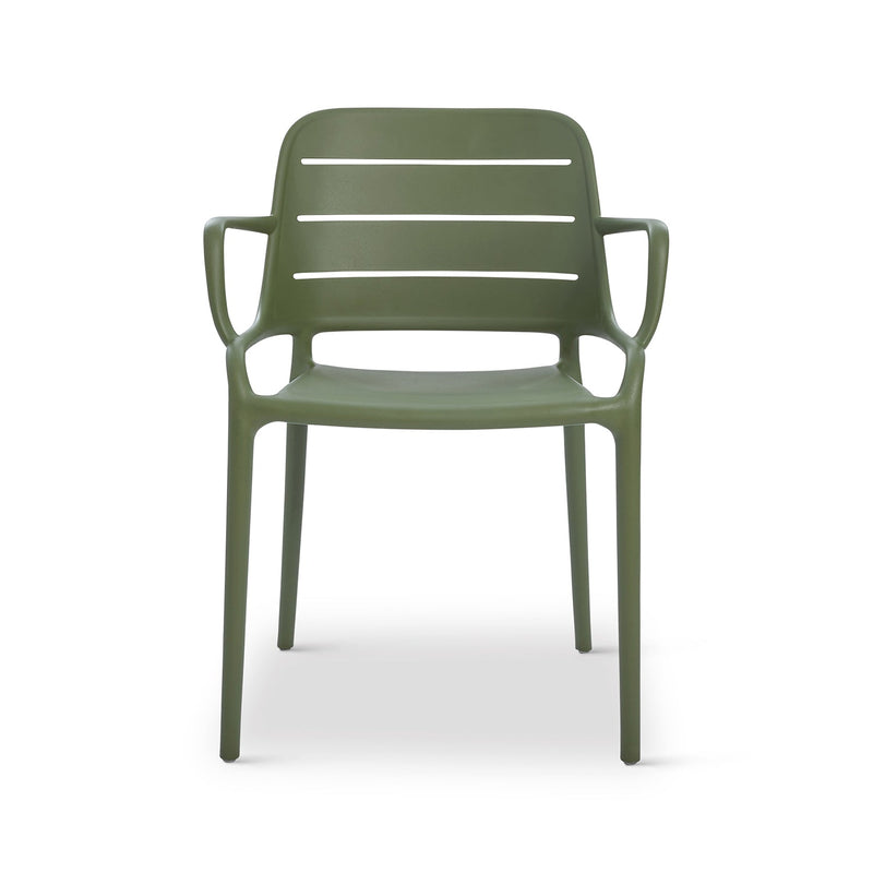 Jasper Outdoor Stacking Armchair - Set of 4 - Urbia Chairs - Army Green - HORNE