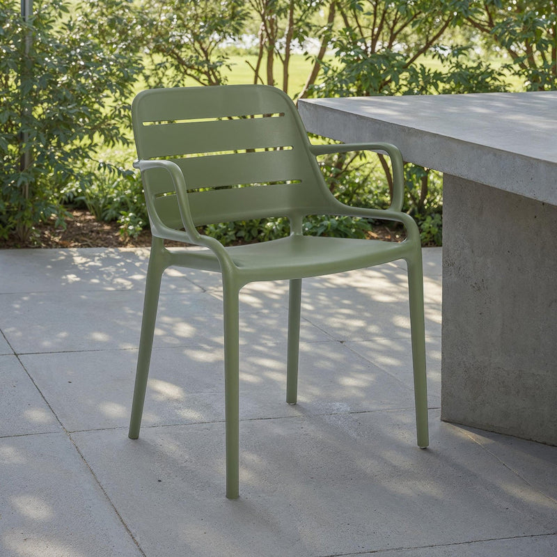 Jasper Outdoor Stacking Armchair - Set of 4 - Urbia Chairs - Army Green - HORNE