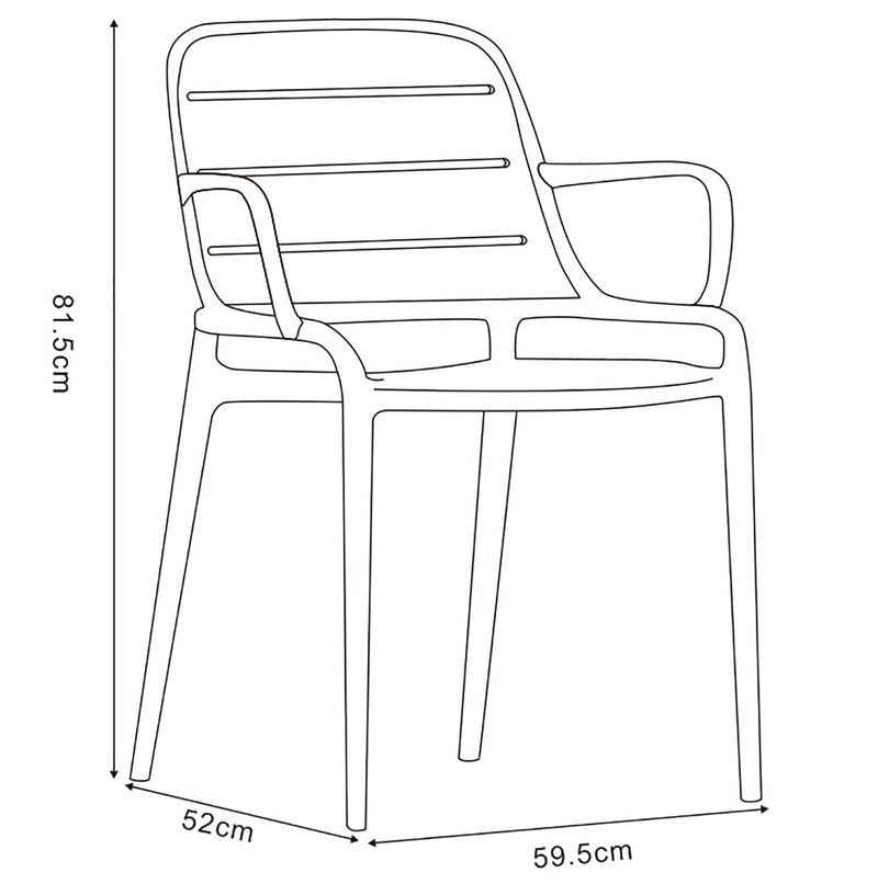 Jasper Outdoor Stacking Armchair - Set of 4 - Urbia Chairs - Army Green - HORNE