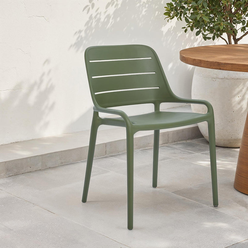 Jasper Outdoor Stacking Chair - Set of 4 - Urbia Chairs - Army Green - HORNE