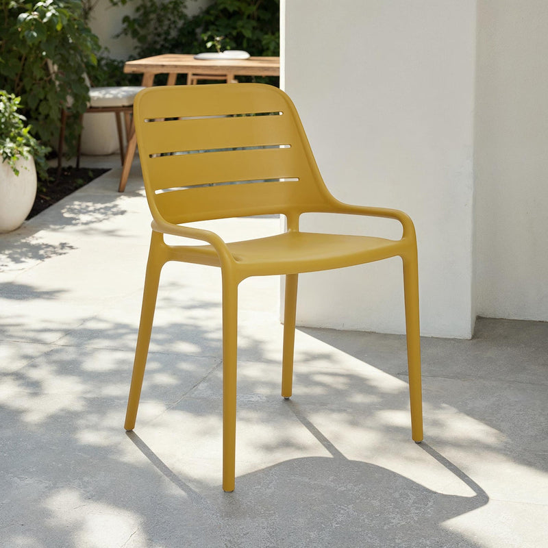 Jasper Outdoor Stacking Chair - Set of 4 - Urbia Chairs - Army Green - HORNE