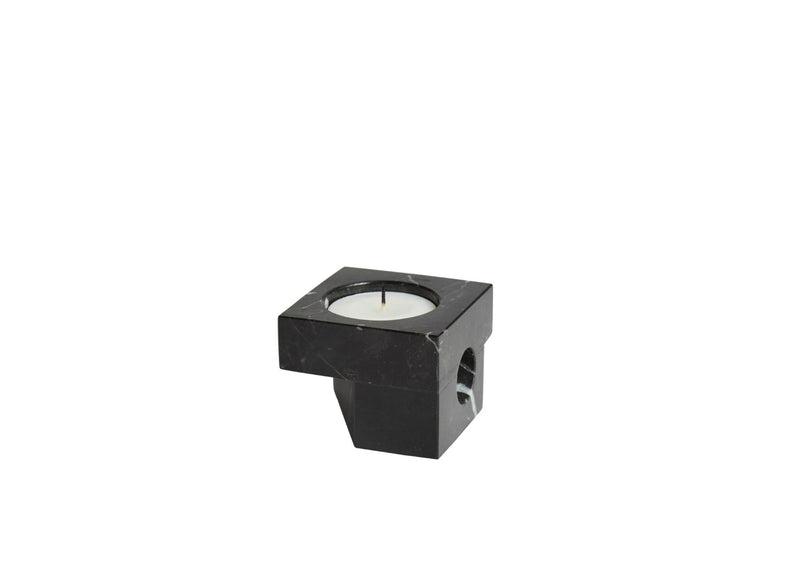 Jeu De Dés 2 Candle Holder - Woud Candle Holders - Black - HORNE