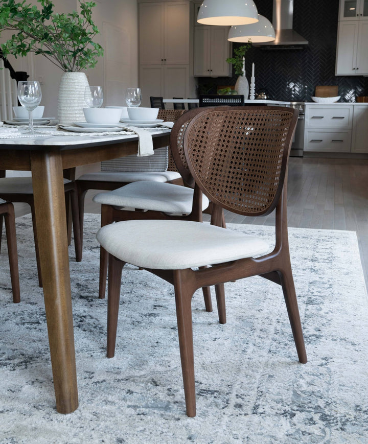 Joelma Cane Side Chair - Urbia Chairs - Medley Ivory Nogal - HORNE