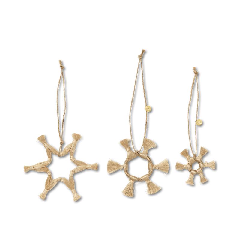Jute Stars - Set of 3 - Ferm Living - Art + Objects - HORNE