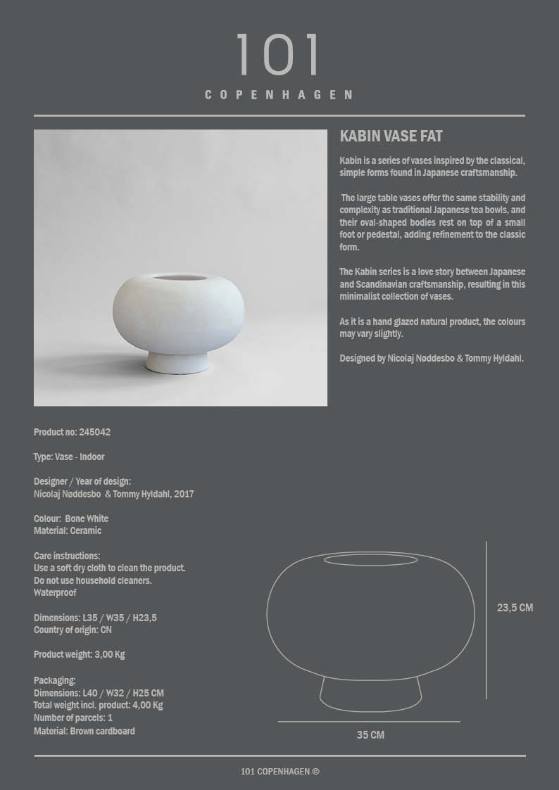 Kabin Vase - 101 Copenhagen Vases - Fat - Sand - HORNE