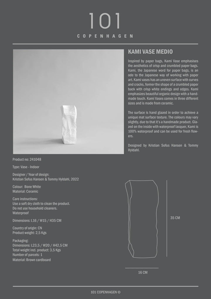 Kami Vase - 101 Copenhagen Vases - Mini - Bone White - HORNE