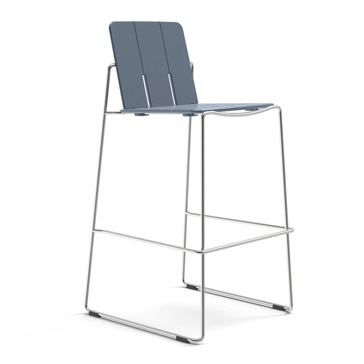Keene Bar Stool - Loll Designs Outdoor Furniture - Ash Blue - Stainless Steel - HORNE