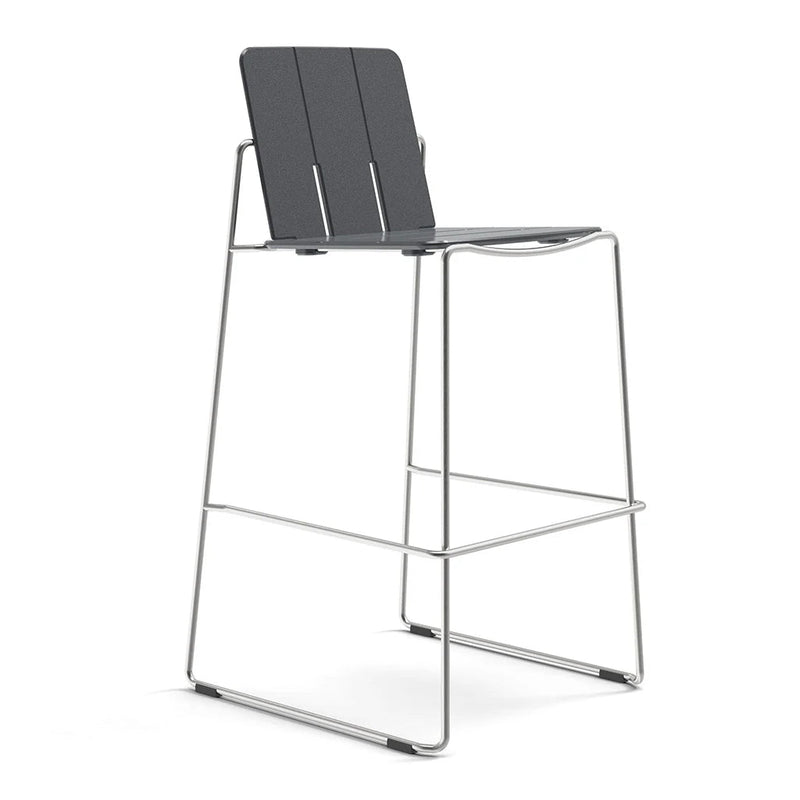 Keene Bar Stool - Loll Designs Outdoor Furniture - Charcoal Grey - Stainless Steel - HORNE