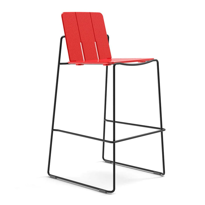 Keene Bar Stool - Loll Designs Outdoor Furniture - Apple Red - Black - HORNE
