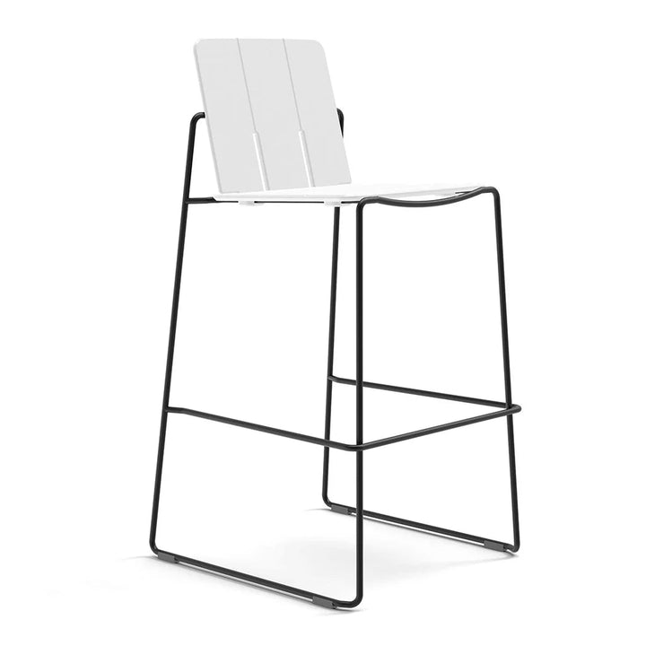 Keene Bar Stool - Loll Designs Outdoor Furniture - Cloud White - Black - HORNE