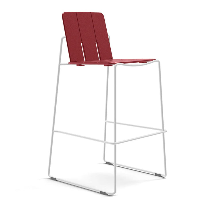 Keene Bar Stool - Loll Designs Outdoor Furniture - Chili - Cloud White - HORNE