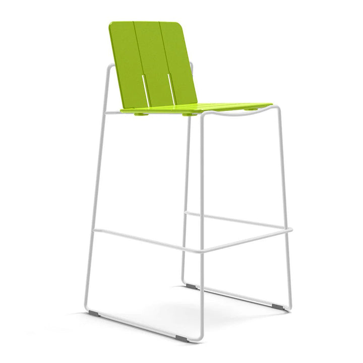 Keene Bar Stool - Loll Designs Outdoor Furniture - Leaf Green - Cloud White - HORNE