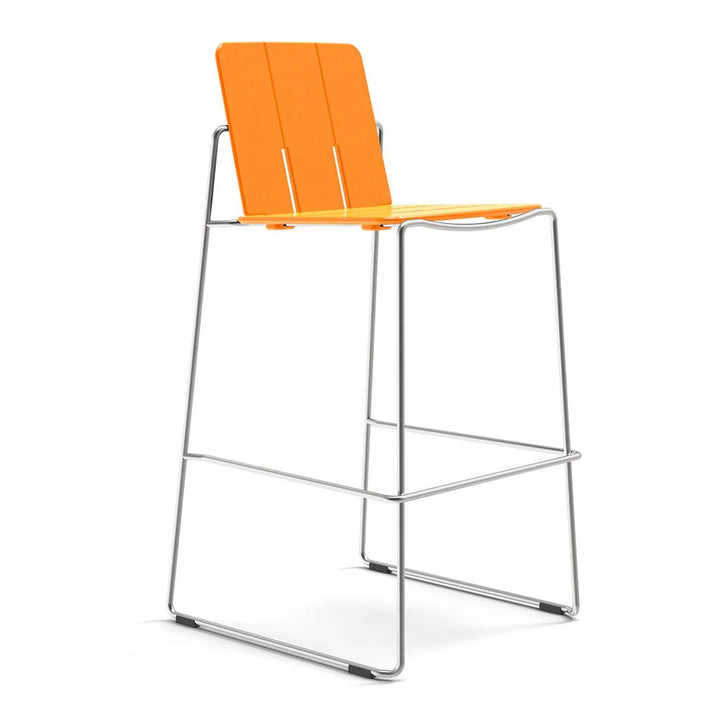 Keene Bar Stool - Loll Designs Outdoor Furniture - Sunset Orange - Stainless Steel - HORNE