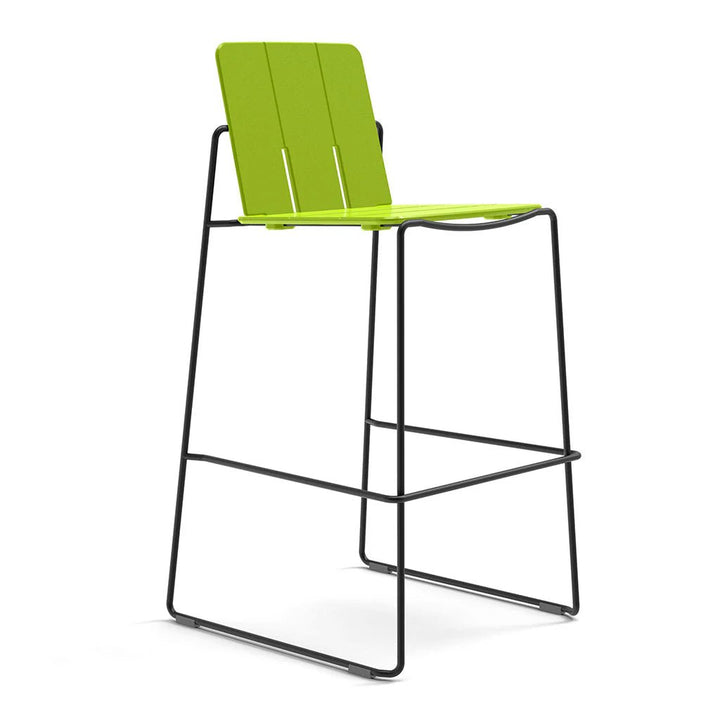 Keene Bar Stool - Loll Designs Outdoor Furniture - Leaf Green - Black - HORNE