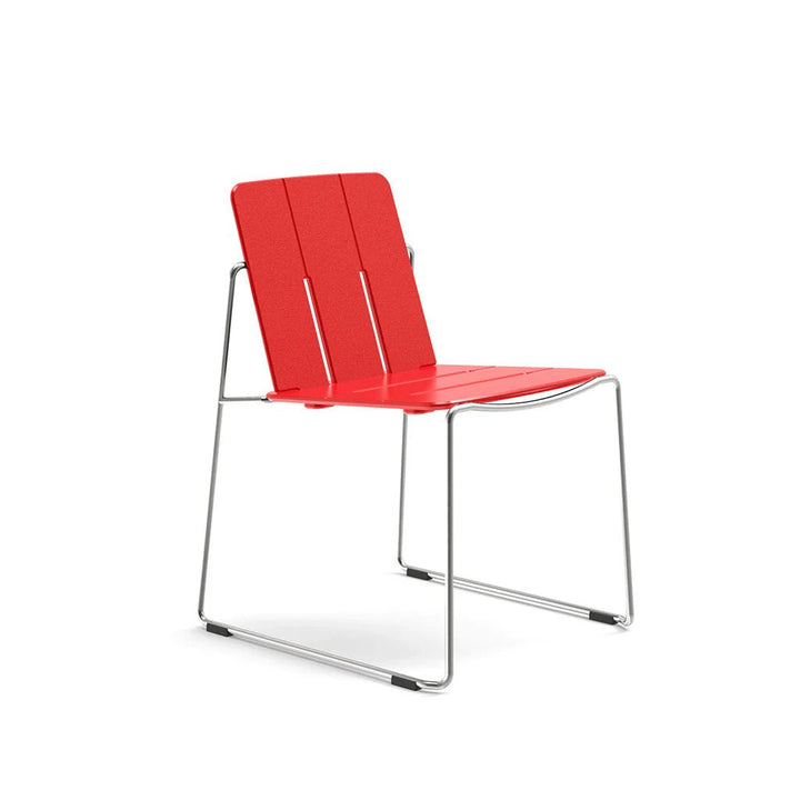 Keene Dining Chair - Loll Designs Outdoor Furniture - Apple Red - Stainless Steel - HORNE