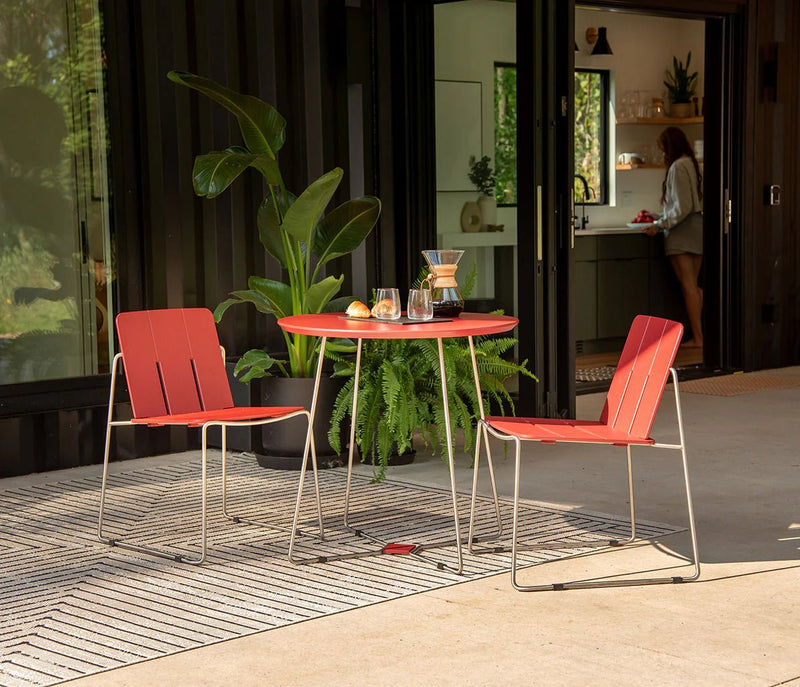 Keene Dining Chair - Loll Designs Outdoor Furniture - Charcoal Grey - Stainless Steel - HORNE