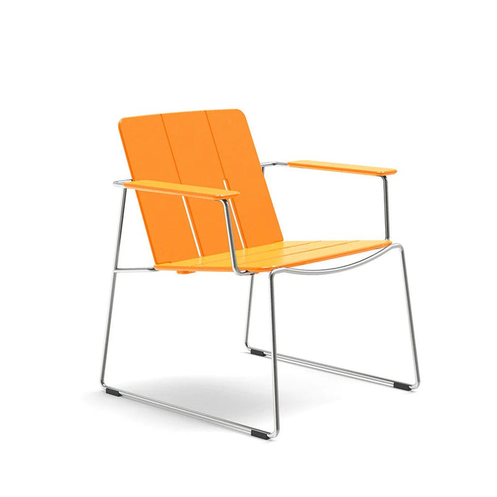 Keene Lounge Chair - Loll Designs Outdoor Furniture - Sunset Orange - Stainless Steel - HORNE