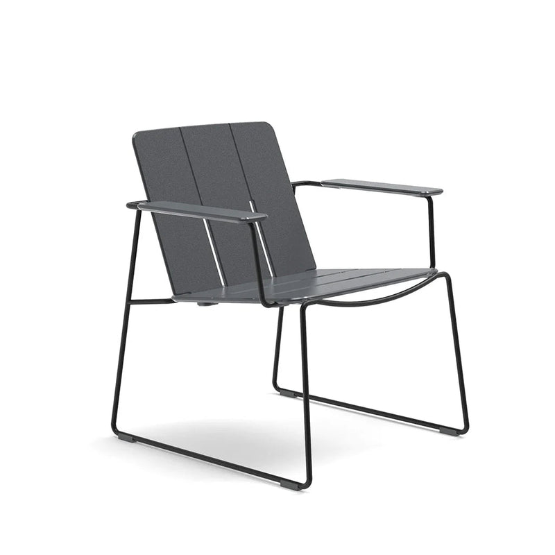 Keene Lounge Chair - Loll Designs Outdoor Furniture - Charcoal Grey - Stainless Steel - HORNE