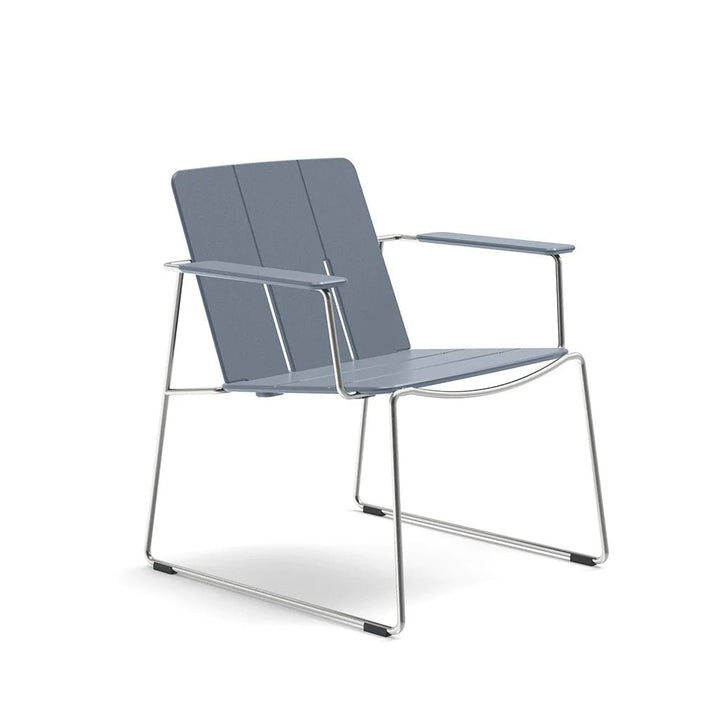 Keene Lounge Chair - Loll Designs Outdoor Furniture - Ash Blue - Stainless Steel - HORNE