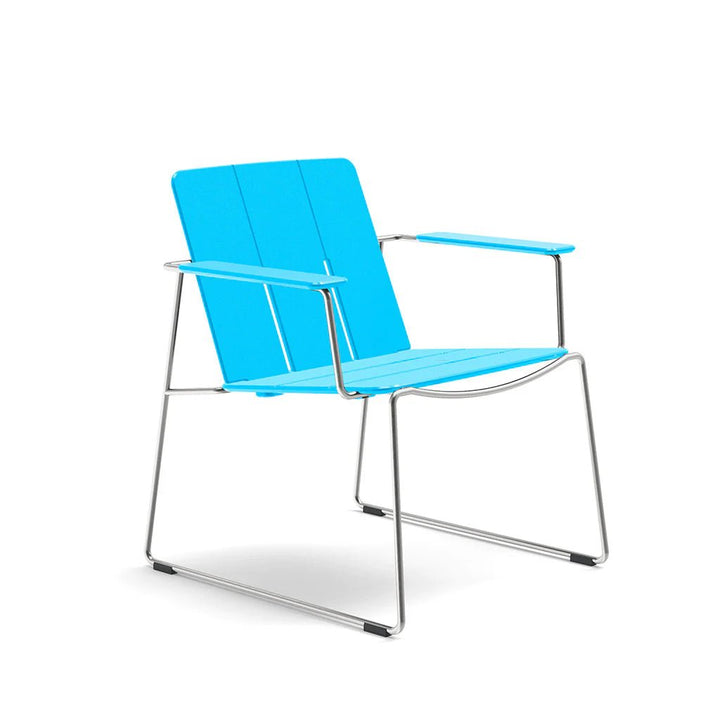 Keene Lounge Chair - Loll Designs Outdoor Furniture - Sky Blue - Stainless Steel - HORNE