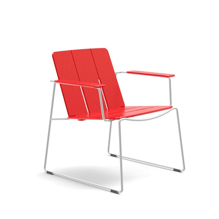 Keene Lounge Chair - Loll Designs Outdoor Furniture - Apple Red - Cloud White - HORNE
