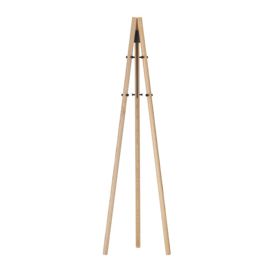 Kiila Coat Stand by Alvar Aalto - Artek Coat + Key Racks - Natural Lacquered & Hooks Black - HORNE