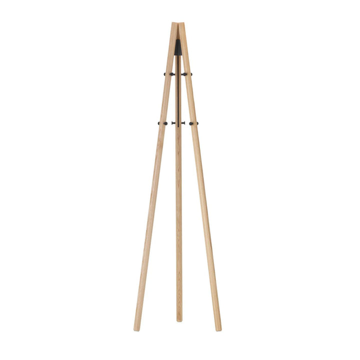 Kiila Coat Stand by Alvar Aalto - Artek Coat + Key Racks - Natural Lacquered & Hooks Black - HORNE
