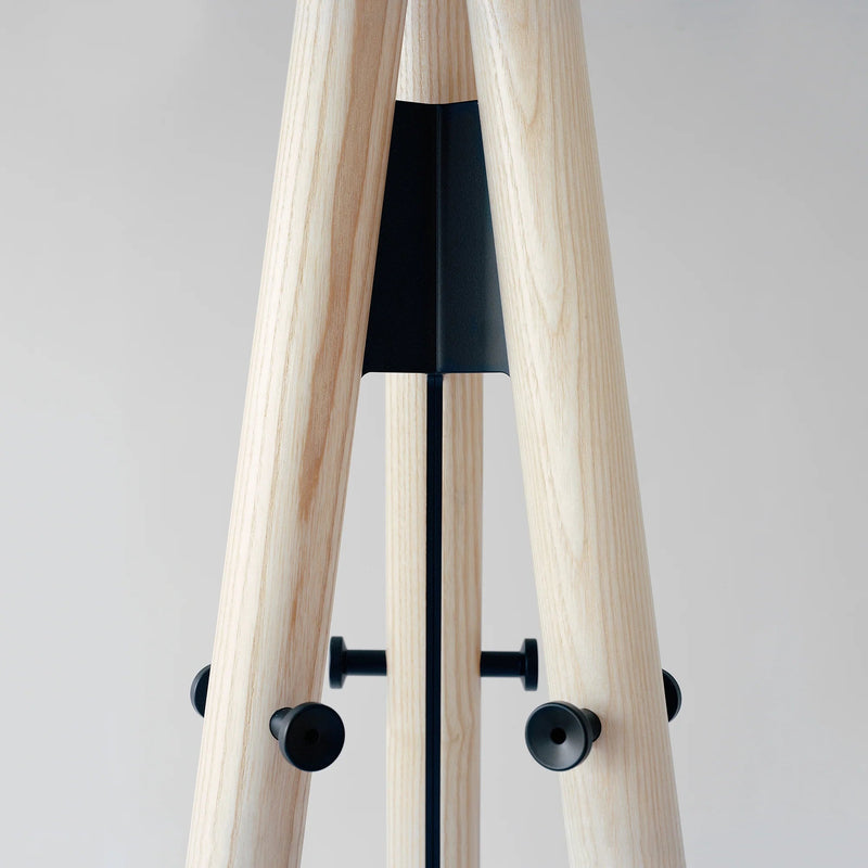 Kiila Coat Stand by Alvar Aalto - Artek Coat + Key Racks - Natural Lacquered & Hooks Stone White - HORNE