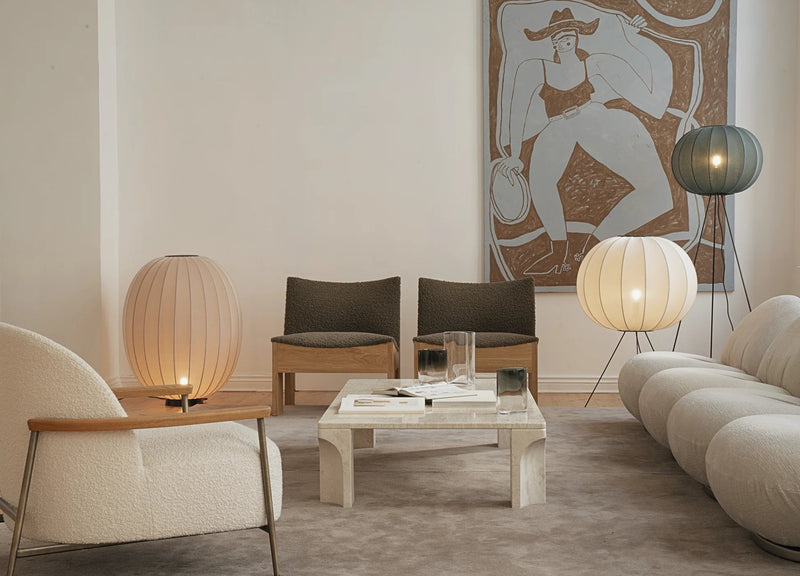 Knit - Wit Floor High Lamp - Made by Hand Floor Lamps - SIlver - 45 - HORNE