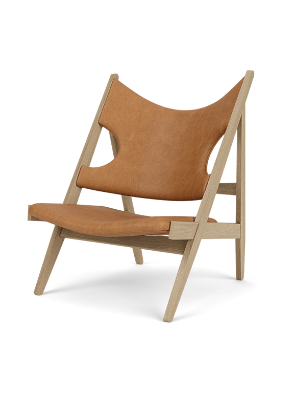 Knitting Lounge Chair - Leather & Fabric - Audo Copenhagen Chairs - Walnut with 0842 Dakar Leather - HORNE
